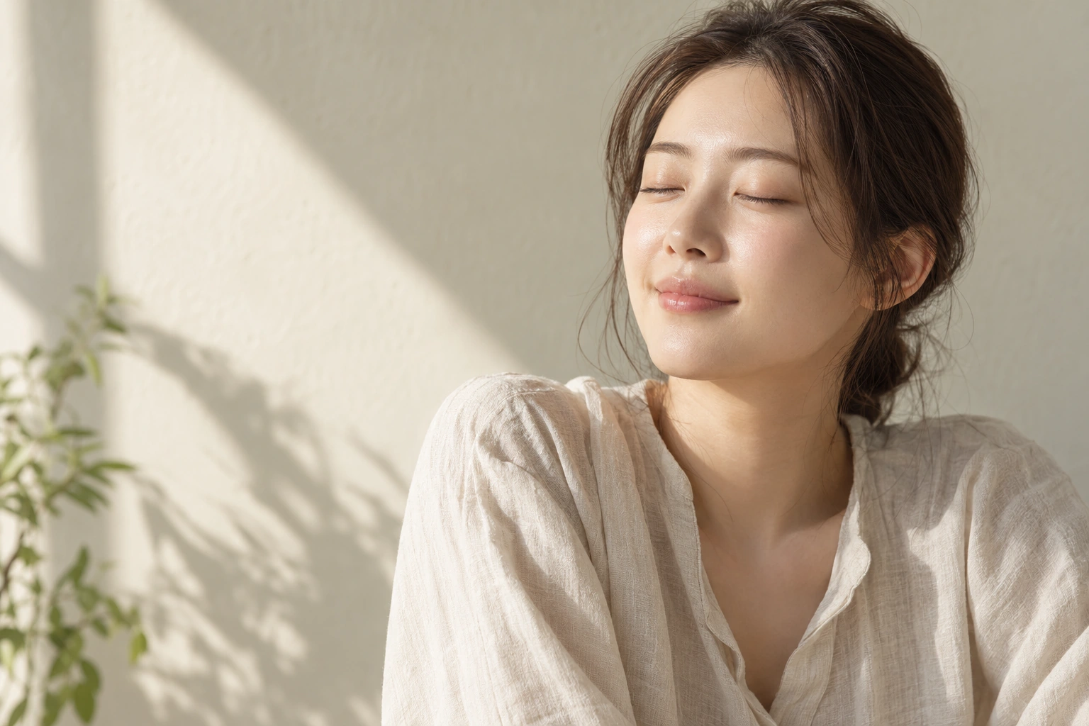 편안함을 표현한 인물 연출 이미지